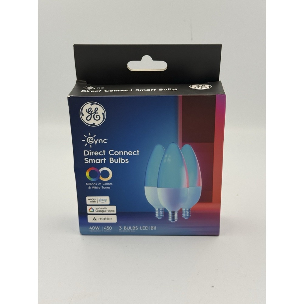 Cync Direct Connect Smart Bulbs LED B11 Color Changing 40W App Control Qty of 3